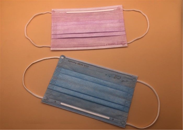 3Ply قناع أبيض للتنفس يمكن التخلص منه مع ربطة على سبونليس / سبونبوند