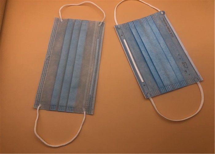 3Ply قناع أبيض للتنفس يمكن التخلص منه مع ربطة على سبونليس / سبونبوند