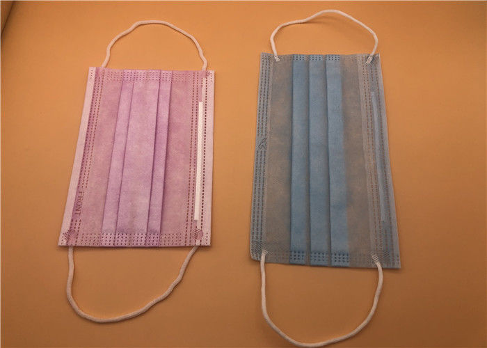 3Ply قناع أبيض للتنفس يمكن التخلص منه مع ربطة على سبونليس / سبونبوند