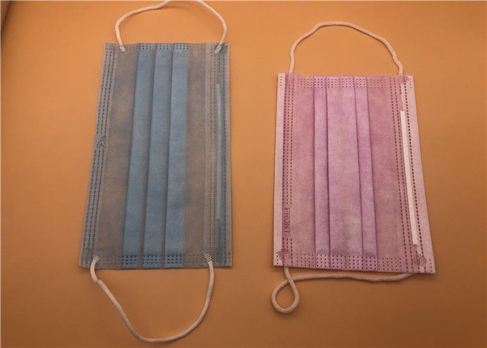 3Ply قناع أبيض للتنفس يمكن التخلص منه مع ربطة على سبونليس / سبونبوند